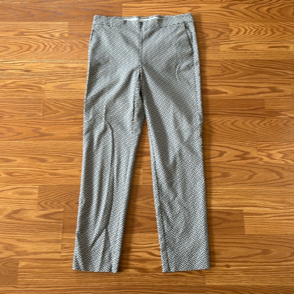 J. Jill Black and Taupe Print Essential Slim Ankle Pants‎ Size 4